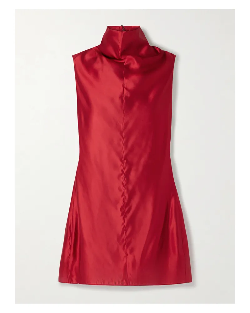 KHAITE Daria Minikleid Aus Glänzendem Crêpe Mit Stehkragen - Rot Rot
