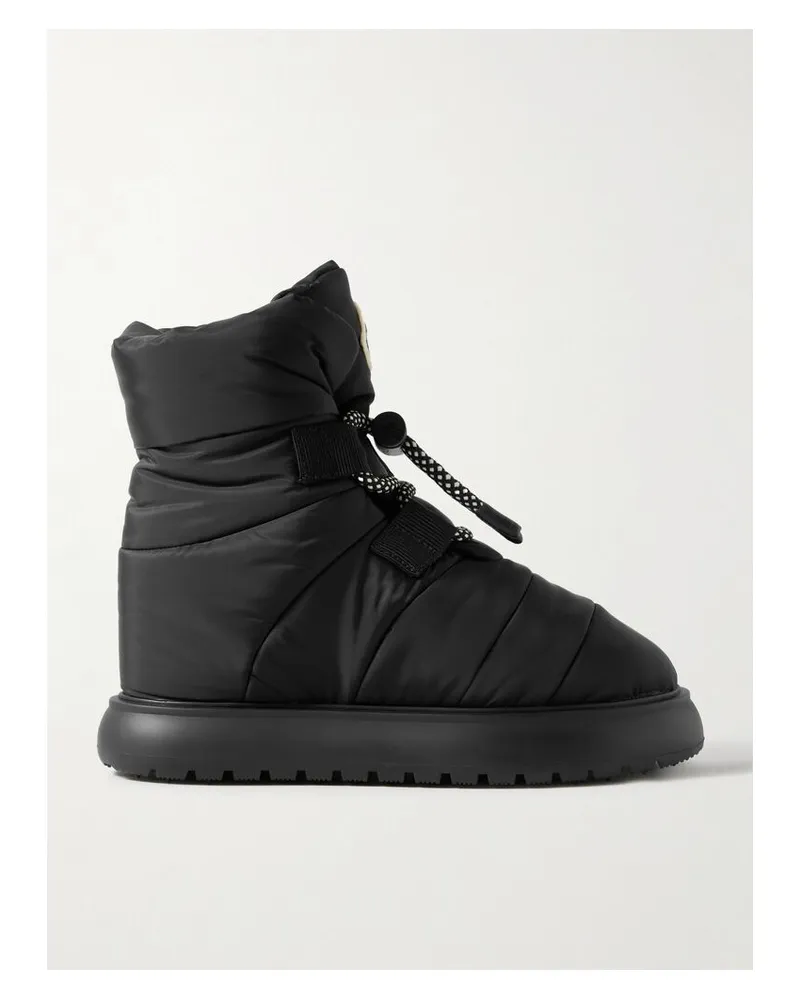 Moncler Gaia Ankle Boots Aus Gestepptem Shell - Schwarz Schwarz
