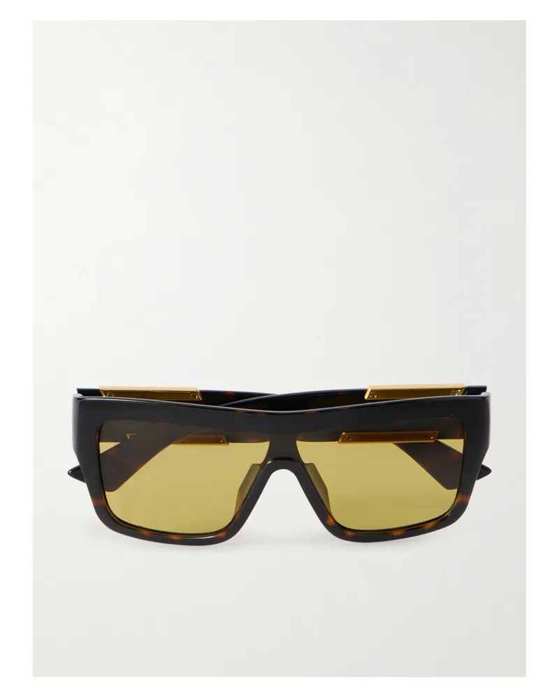 Bottega Veneta Ribbon D-frame Tortoiseshell Acetate Sunglasses Tortoiseshell