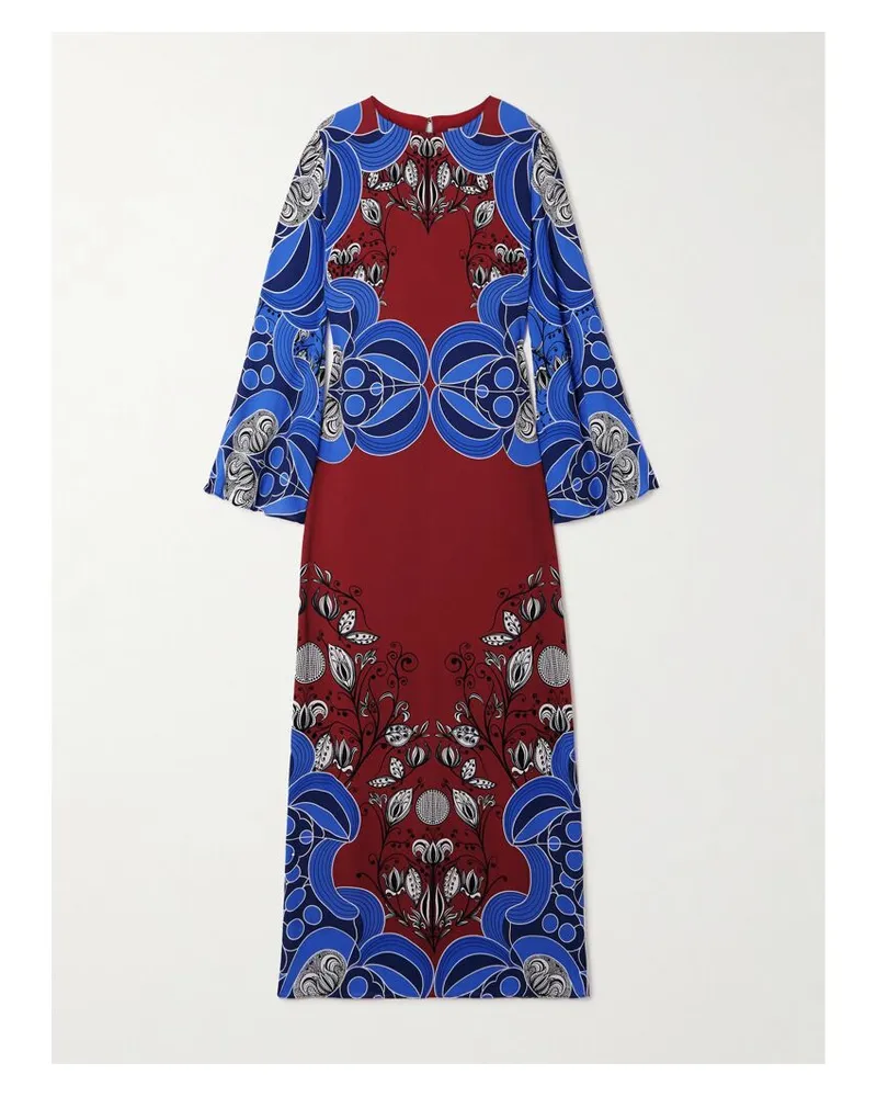 Borgo De Nor Capucine Maxikleid Aus Bedrucktem Crêpe - Blau Blau