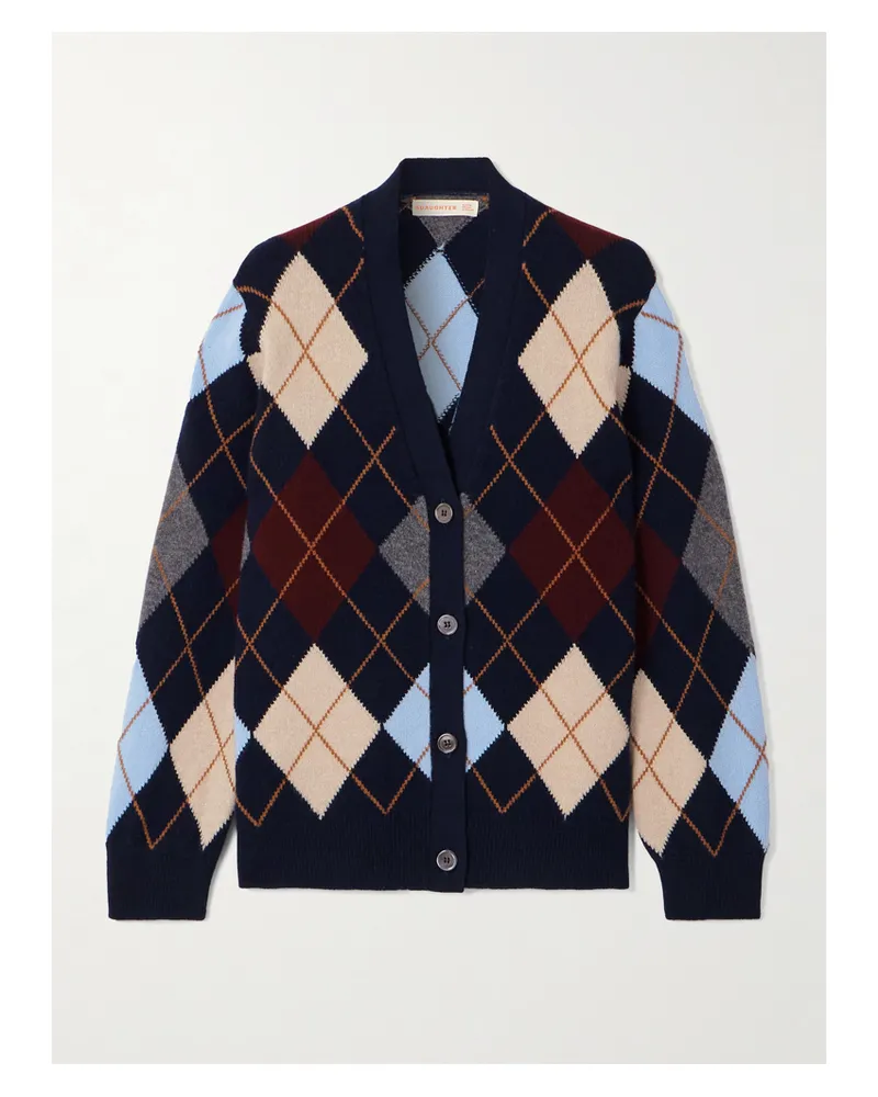 &Daughter Ava Cardigan Aus Wolle Mit Argyle-muster - Blau Blau