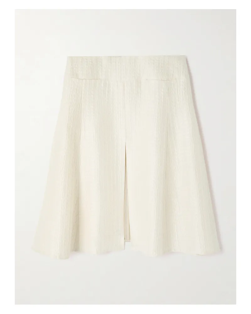Alaïa Silk-cloqué Midi Skirt - Ivory Ivory