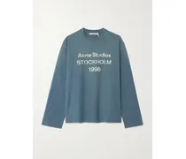 Pullover Aus Jersey Aus Einer Biobaumwoll-hanfmischung Mit Print - Blau
