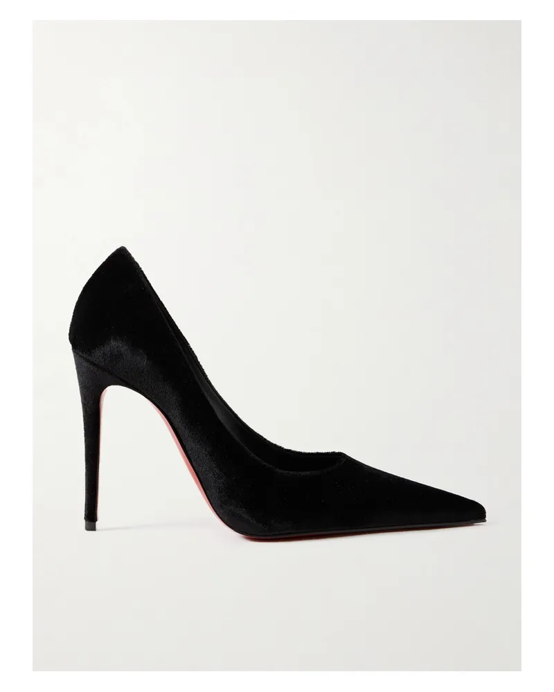 Christian Louboutin Kate Max 100 Velvet Pumps - Black Black