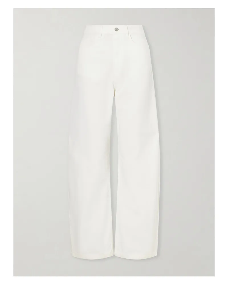 FRANKIE Shop Nelton Mid-rise Barrel-leg Jeans - White White