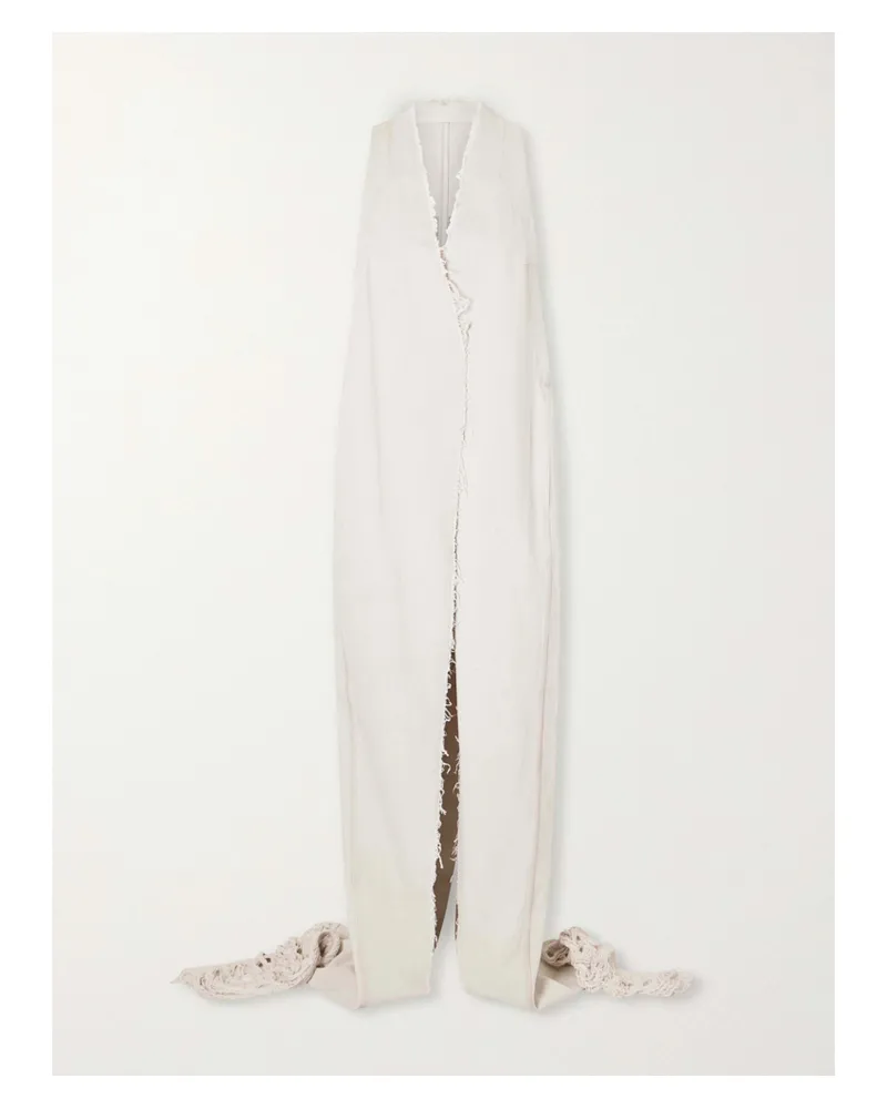 Rick Owens Cyclops Distressed Denim Coat - White White