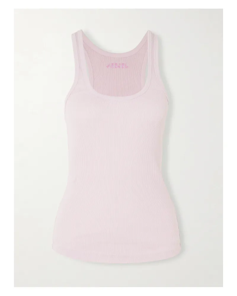 Isabel Marant Thea Tanktop Aus Geripptem Baumwoll-jersey Mit Stickerei - Pink Pink