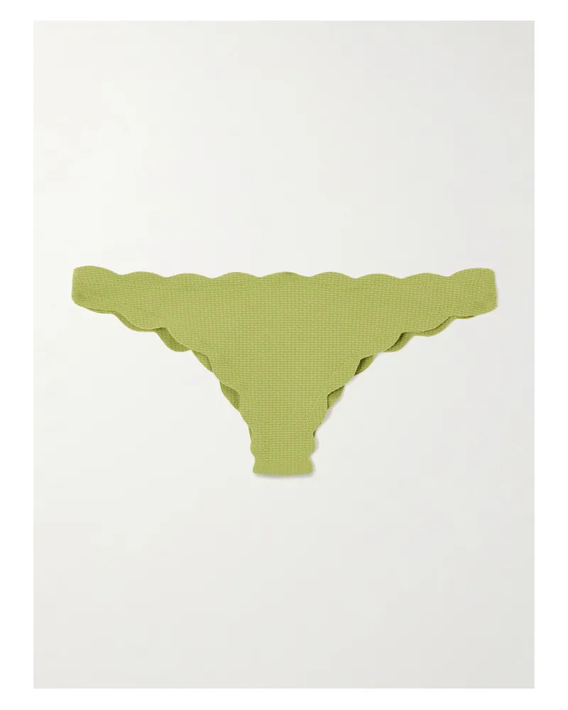 Marysia North Bikini-höschen Aus Seersucker Mit Wellenkanten - Grün Grün