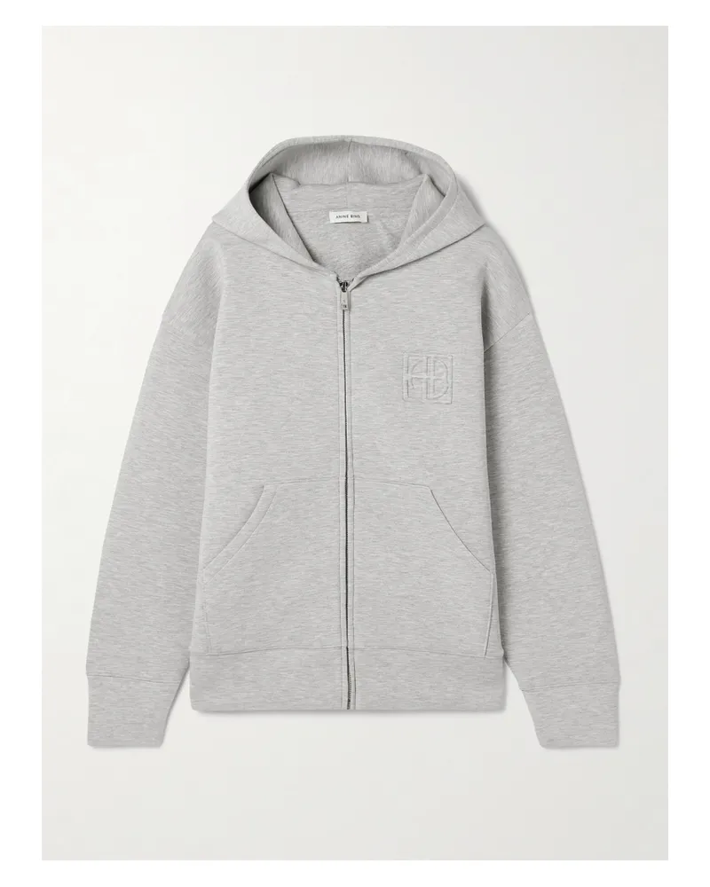 Anine Bing Hoodie Aus Stretch-jersey Mit Logoprägung - Grau Grau