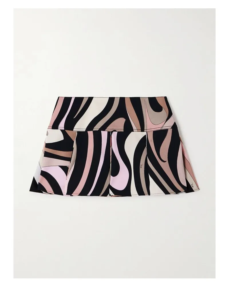 Emilio Pucci Marmo Minirock Aus Gabardine Aus Einer Baumwollmischung Mit Seideneinsätzen Und Falten - Pink Pink