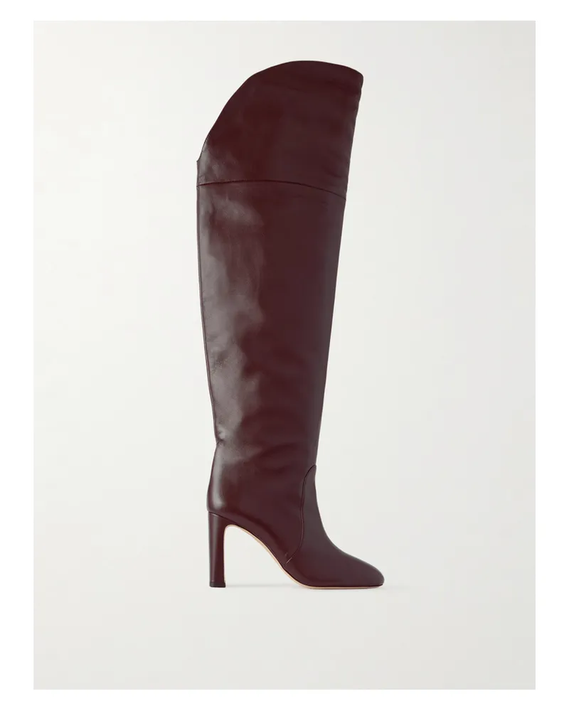 Stuart Weitzman Babette Tubo Overknees Aus Leder - Burgunder Burgunder