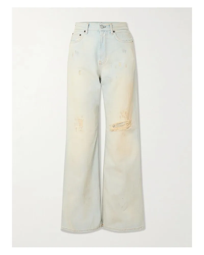 Acne Studios 2022 Hoch Sitzende Jeans Mit Weitem Bein In Distressed-optik - Blau Blau