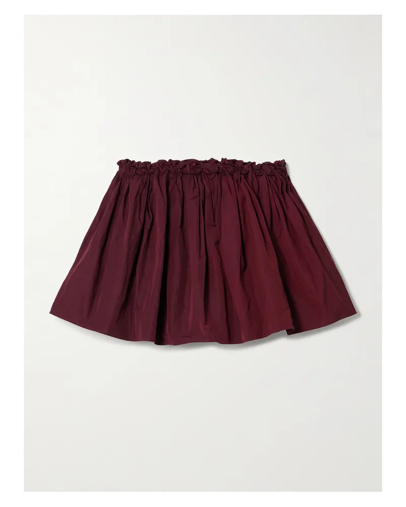 SHUSHU/TONG Minirock Aus Gerafftem Taft - Burgunder Burgunder