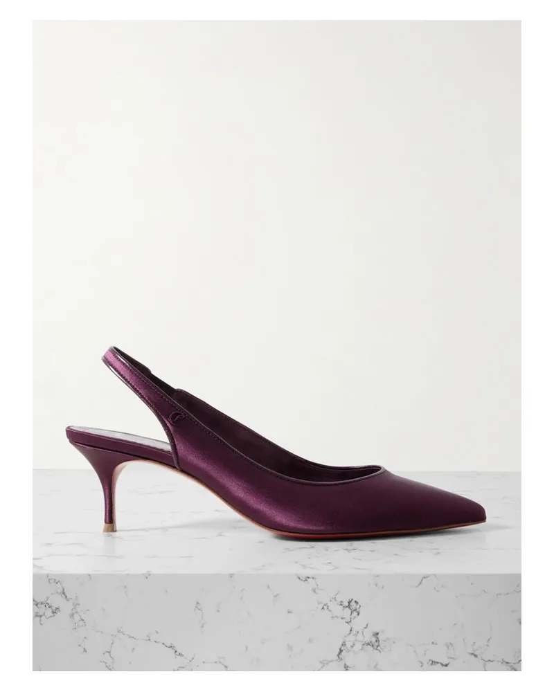 Christian Louboutin Sporty Kate 55 Slingback-pumps Aus Glänzendem Crêpe - Lila Lila