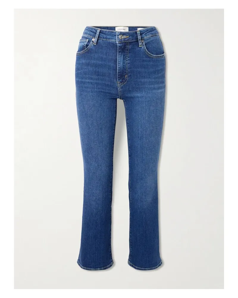Frame Denim Reboot Crop Hoch Sitzende Bootcut-jeans Mit Stretch-anteil - Blau Blau