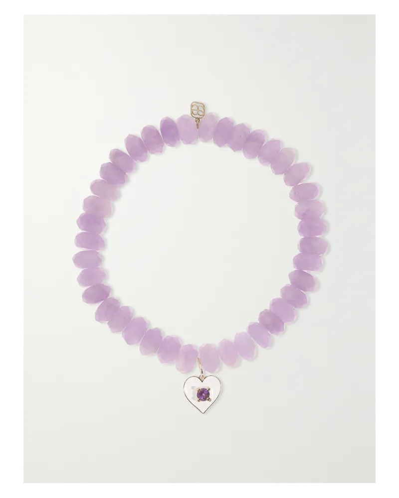 Sydney Evan Armband Mit Amethysten, Emaille Und Details Aus 14 Karat Gold Gold