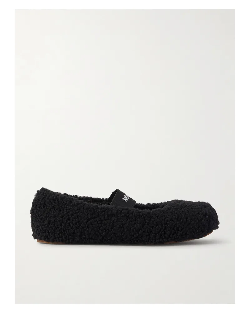 Moon Boot Shearling Ballet Flats - Black Black