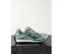 Orbit Metallic Rubber, Mesh And Fishnet Sneakers - Green