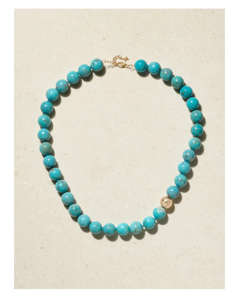 MATEO Kette Mit Türkisen Und Details Aus 14 Karat Gold Gold