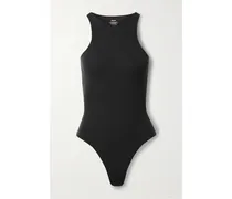 Fits Everybody High Neck Bodysuit – Onyx – String-body aus Glänzendem Stretch-jersey