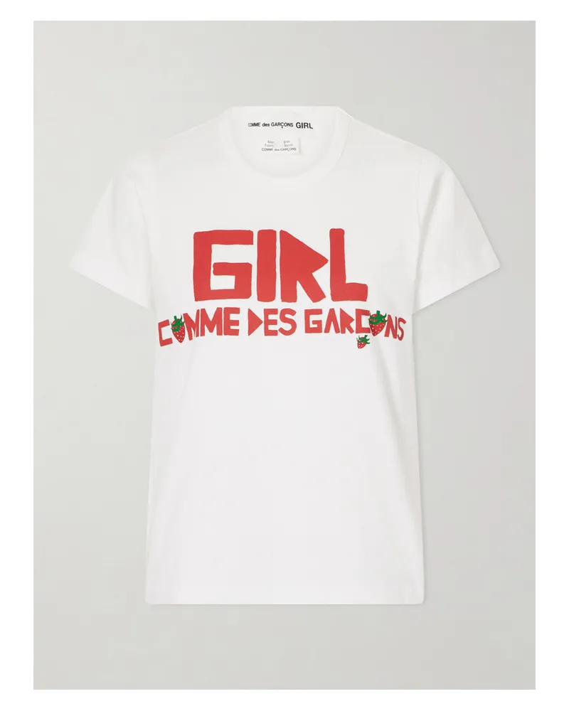 Comme des Garçons Brett Westfall Printed Cotton-jersey T-shirt - White White