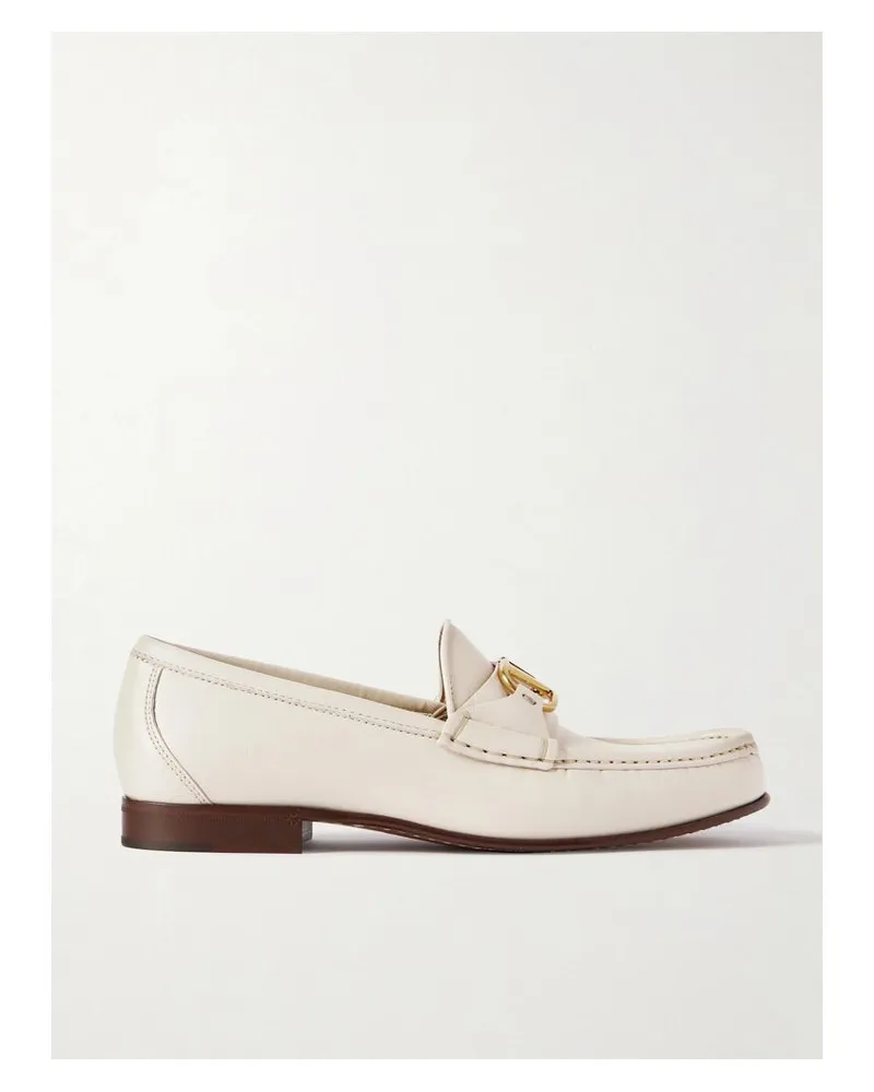 Valentino Garavani Vlogo Signature Loafers Aus Leder Mit Verzierung - Elfenbein Elfenbein