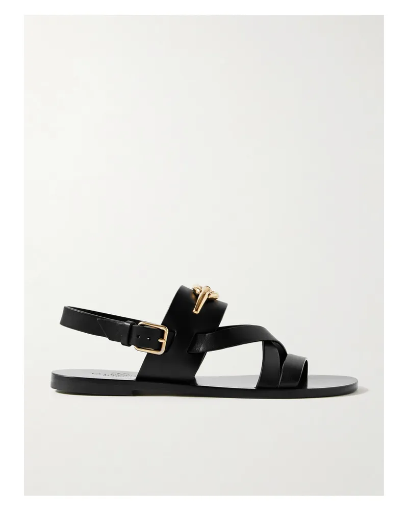 Valentino Garavani Vlogo Sandalen Aus Leder Mit Logoverzierung - Schwarz Schwarz