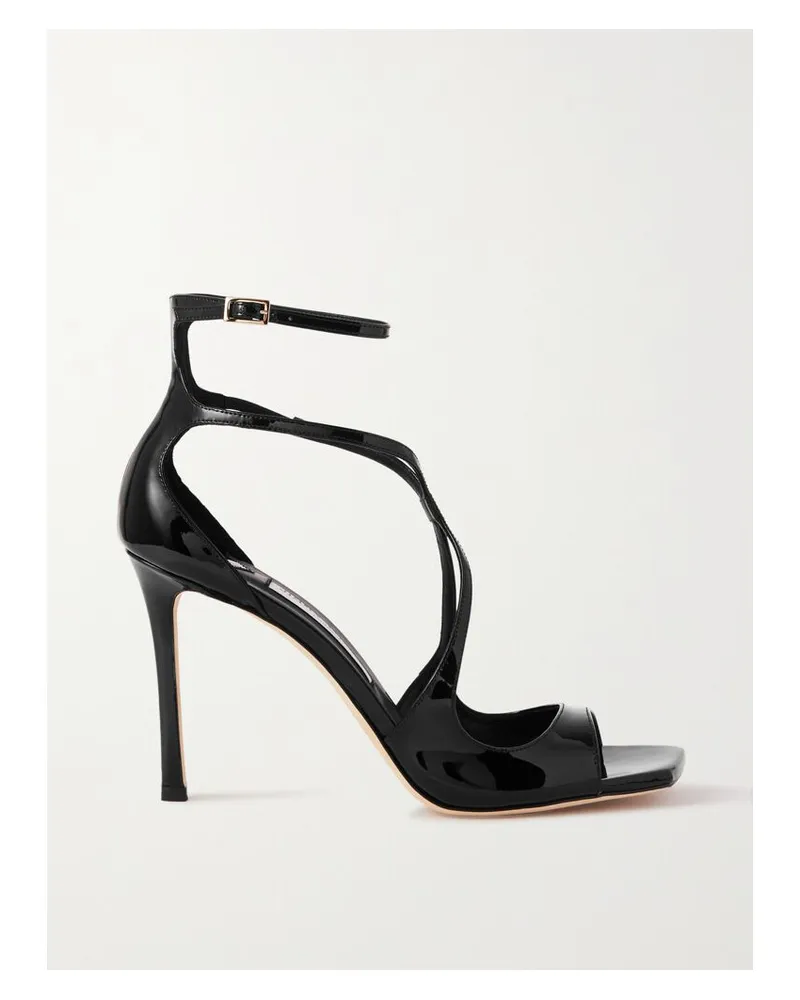 Jimmy Choo Azia 95 Sandalen Aus Lackleder - Schwarz Schwarz