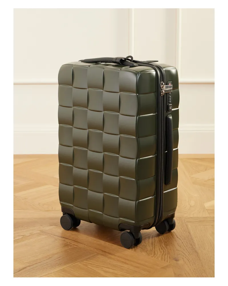 Bottega Veneta Odyssey 55cm Leather-trimmed Intrecciato Polycarbonate Suitcase - Green Green