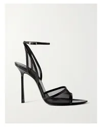 Saint Laurent Missy Sandalen aus Mesh Und Leder Schwarz