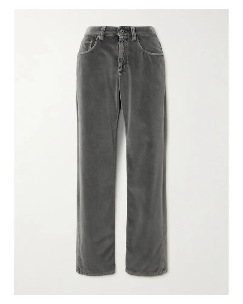 Brunello Cucinelli Hose Aus Velours - Grau Grau