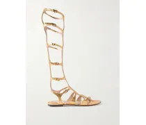 Paradise Sandalen Aus Metallic-leder Mit Eidechseneffekt