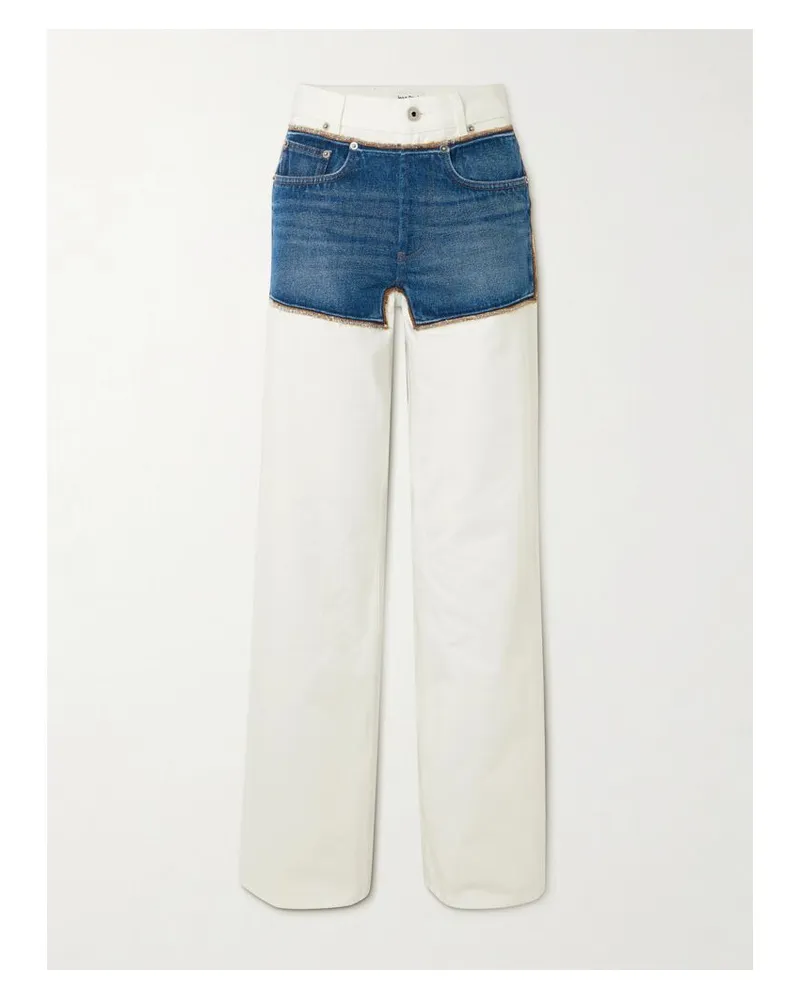 Jean Paul Gaultier Petit Grand Zweifarbige Jeans Mit Weitem Bein - Blau Blau