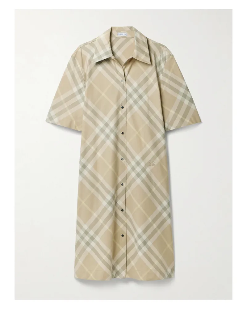 Burberry Hemdblusenkleid Aus Kariertem Baumwollgabardine - Gelb Gelb