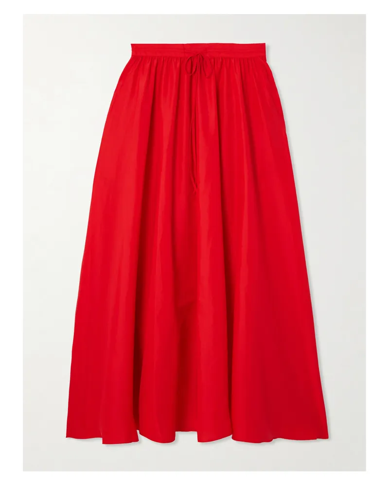 STAUD Eden Maxirock Aus Taft Mit Falten - Rot Rot