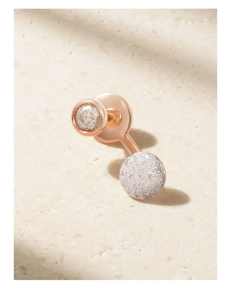 Pomellato Sabbia Einzelner Ohrring Aus Rhodiniertem 18 Karat Roségold Mit Diamanten Gold