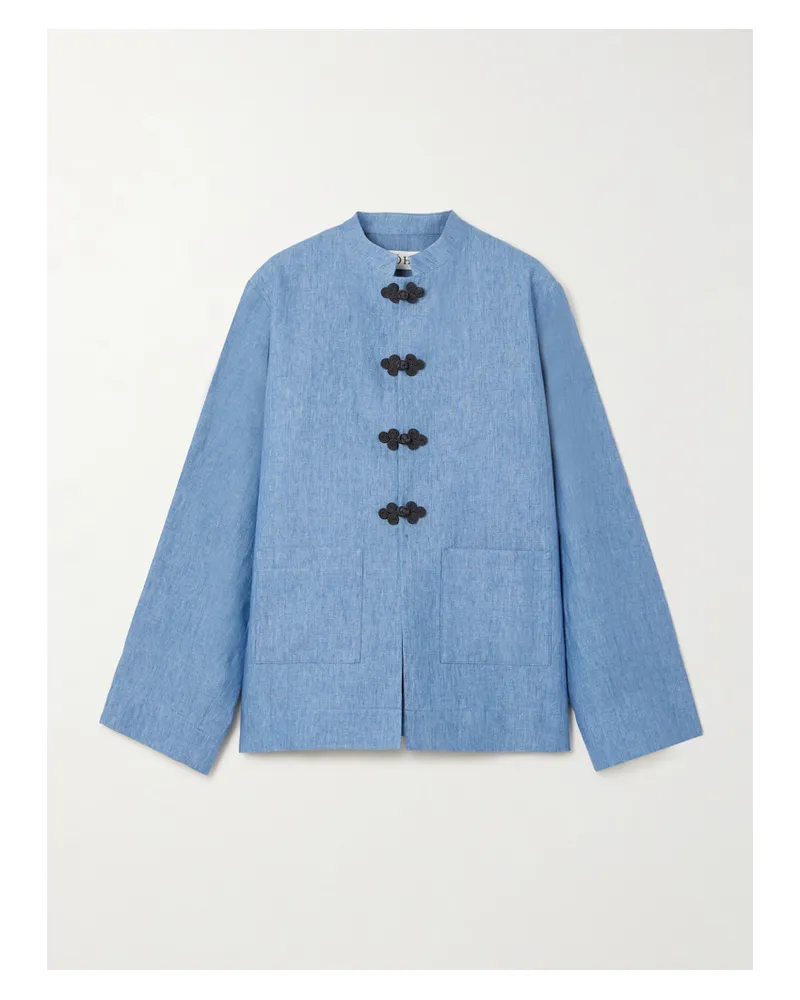 Róhe Mandarin Jacke Aus Leinen - Blau Blau