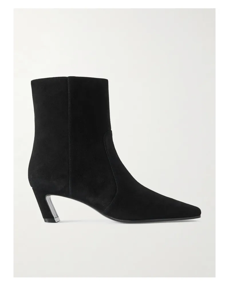 Stuart Weitzman Stassi Suede Ankle Boots - Black Black
