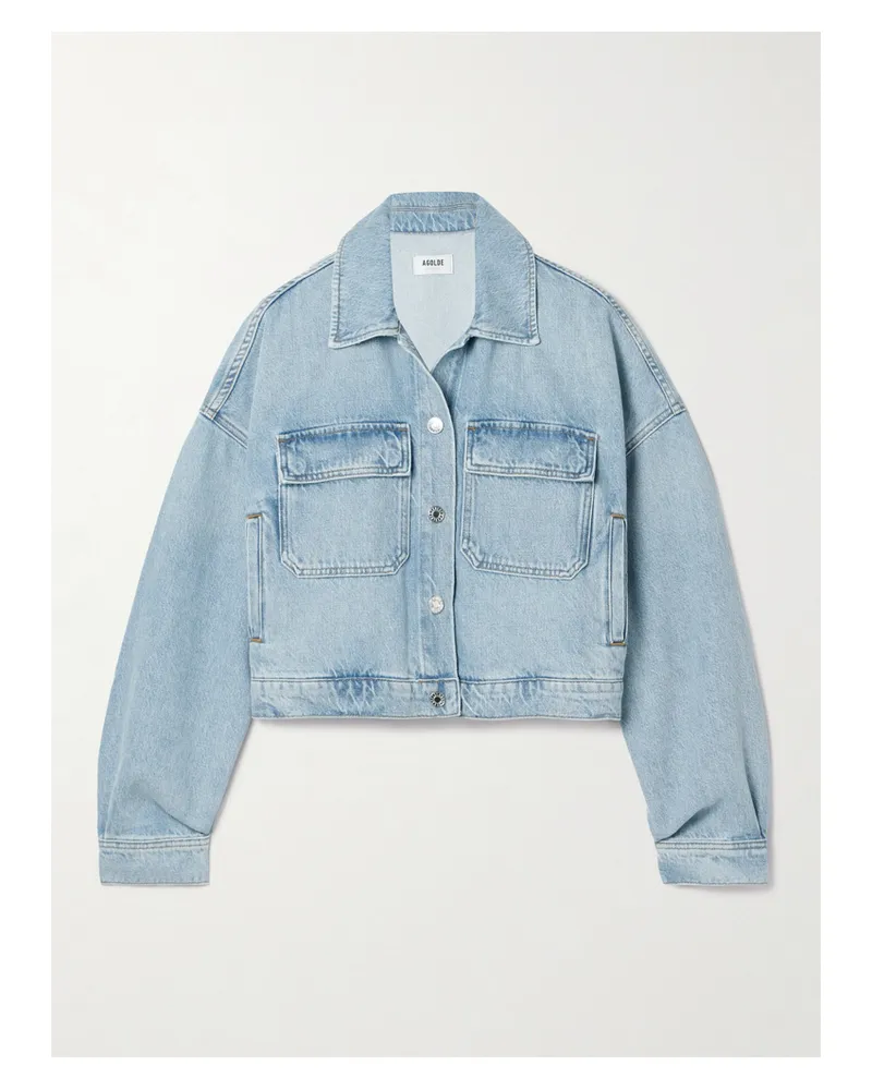 AGOLDE Luka Verkürzte Jeansjacke Aus Bio-denim - Blau Blau