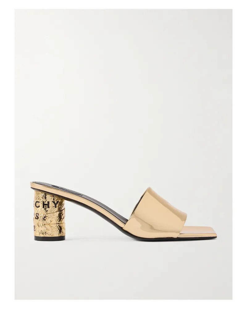 Givenchy Tape Mules Aus Metallic-leder - Gold Gold