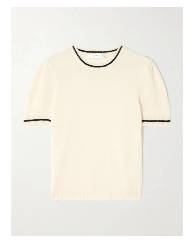 Frame Denim Gathered Oberteil Aus Kaschmir Mit Streifen - Creme Creme