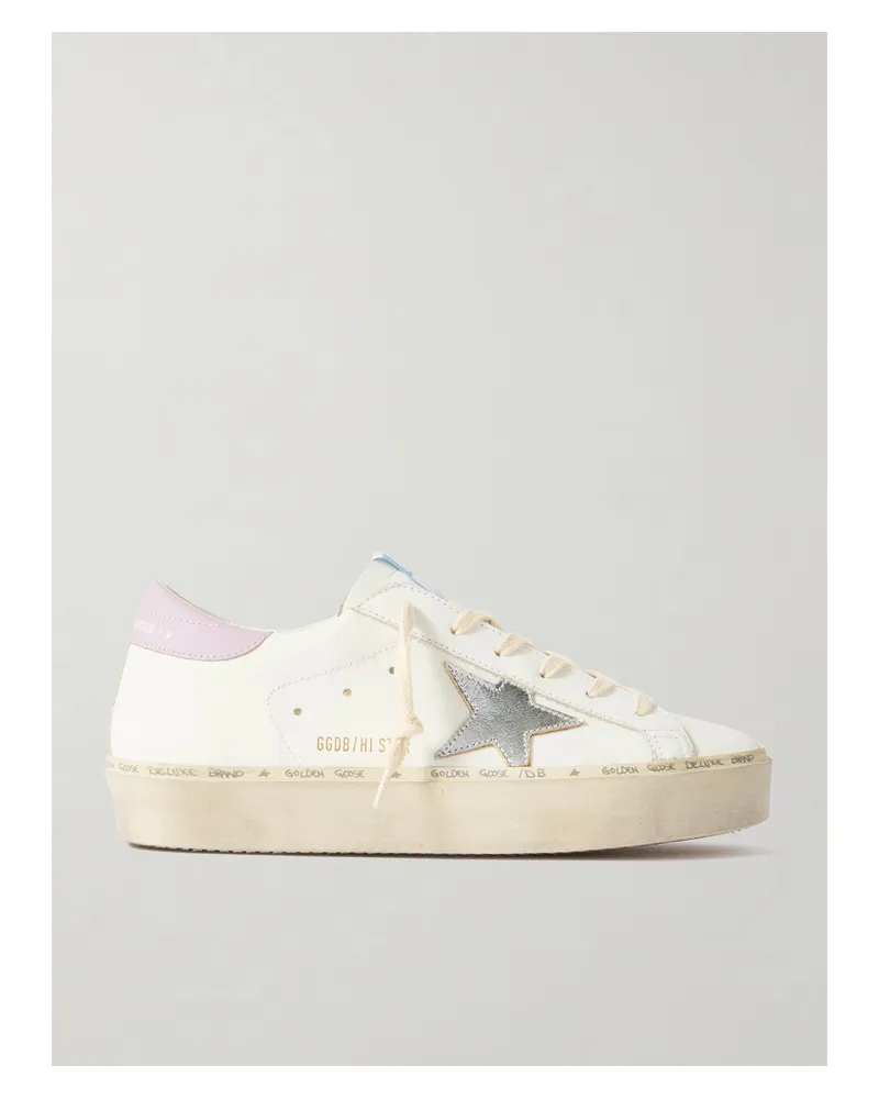 Golden Goose Hi Star Sneakers Aus Leder In Distressed-optik - Weiß Weiß