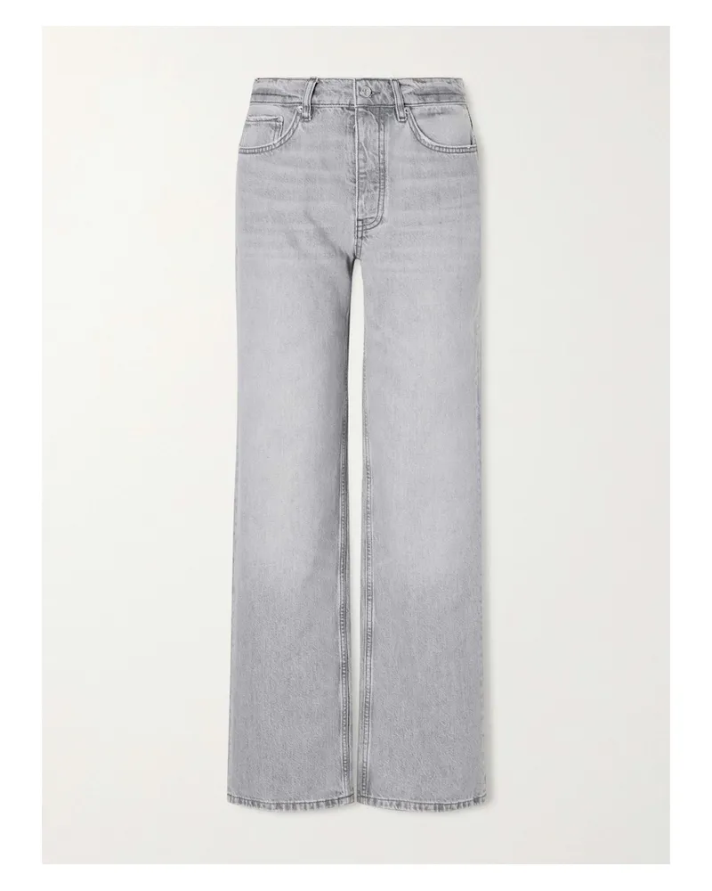 Anine Bing Hugh Mid-rise Wide-leg Jeans - Gray Gray