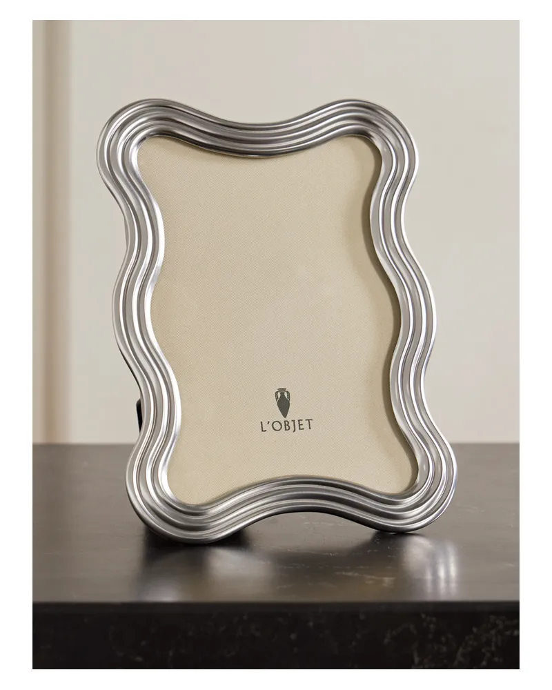 L’OBJET Ripple 10,16 X 15,24 Cm Platinierter Bilderrahmen - Silber Silber