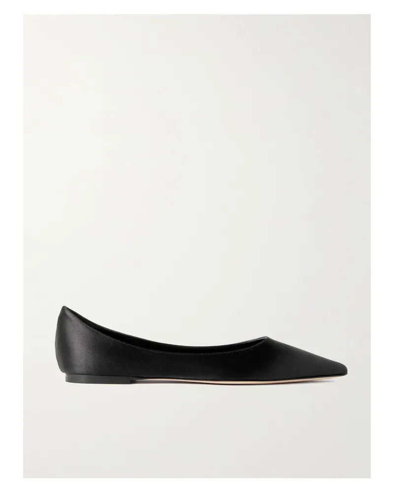Jimmy Choo Love Satin Flats - Black Black