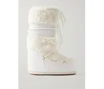 Icon Faux Fur And Faux Leather Snow Boots - White