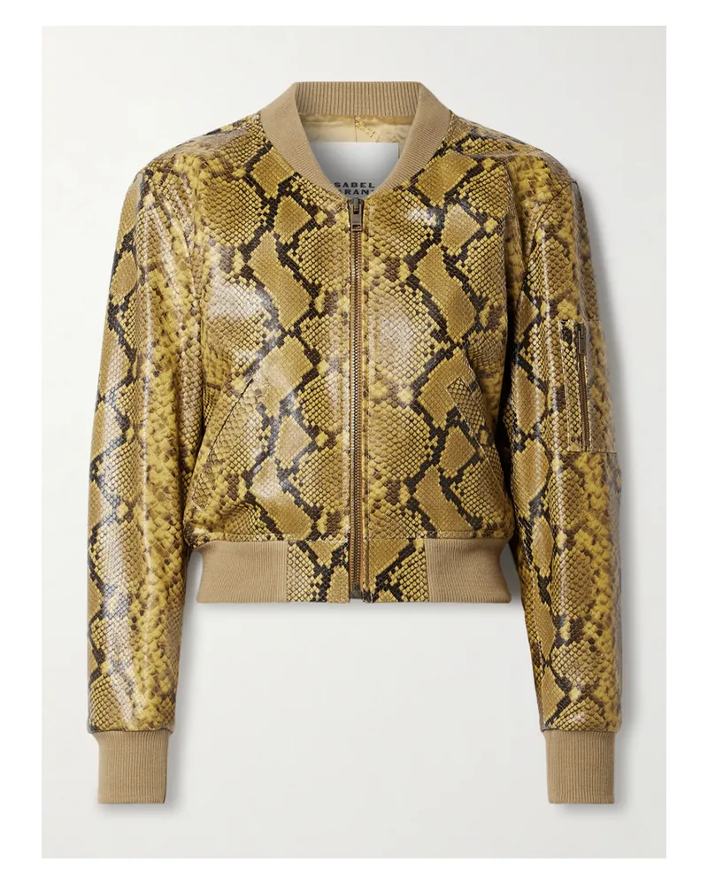 Isabel Marant Cerem Verkürzte Lederjacke Mit Schlangeneffekt - Animal-Print Animal-print