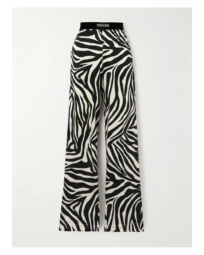 Tom Ford Hose Mit Geradem Bein Aus Satin Aus Einer Seidenmischung Mit Zebraprint - Animal-Print Animal-print