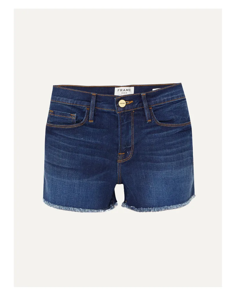 Frame Denim Le Cutoff Jeansshorts Mit Fransen - Blau Blau