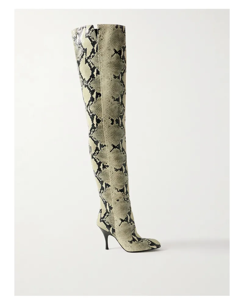 KHAITE Colt Snake-effect Leather Over-the-knee Boots - Animal print Animal